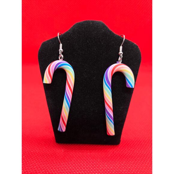 **5 for $25**/ Candy Cane Dangle Earrings for Pierced Ears, NWOT - Picture 2 of 6